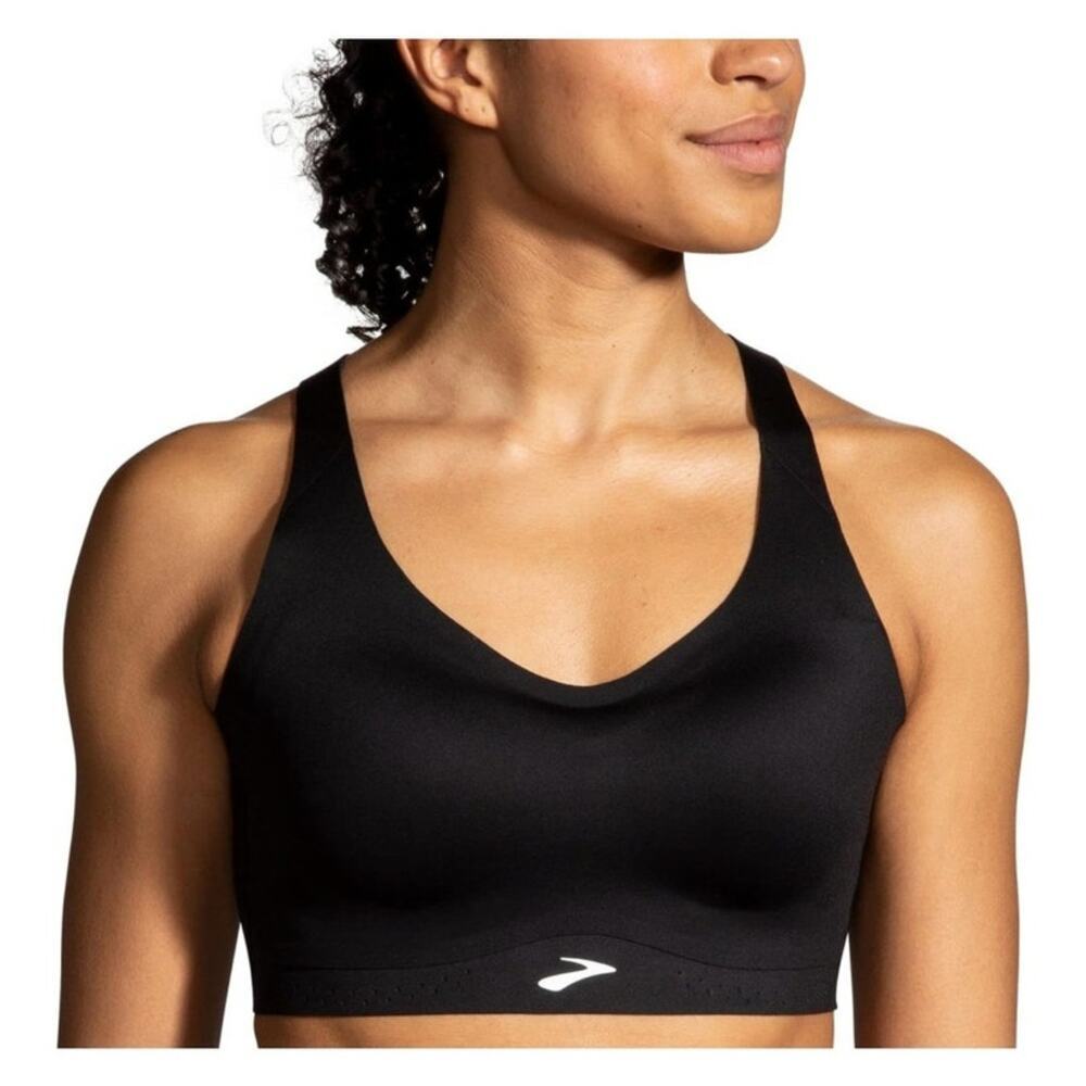 Brooks Women's Dare Strappy 2.0 Run Sports Bra Black Size 40 A/B Medium Support